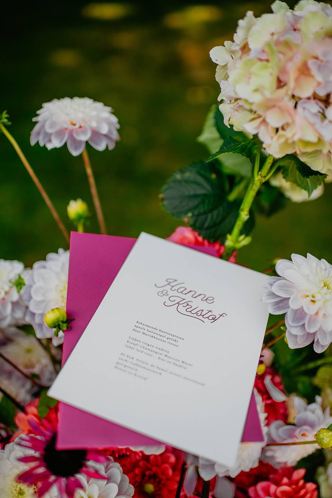 Graphic design for a wedding